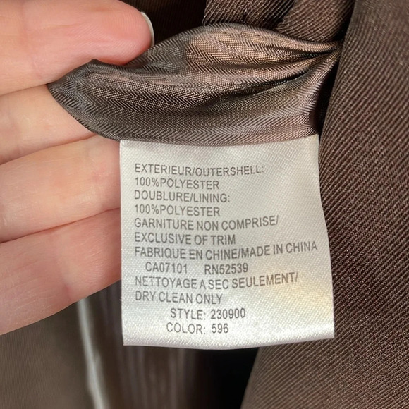 UTEX Hooded Trench Coat Brown Raglan Sleeves Pockets Padded Shoulders Classic 12 - Picture 12 of 14